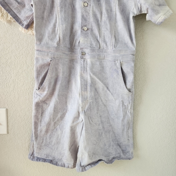 Lee Union Alls Acid Wash Purple Short Sleeve Romper Shortalls Basics Boho M - Picture 8 of 12